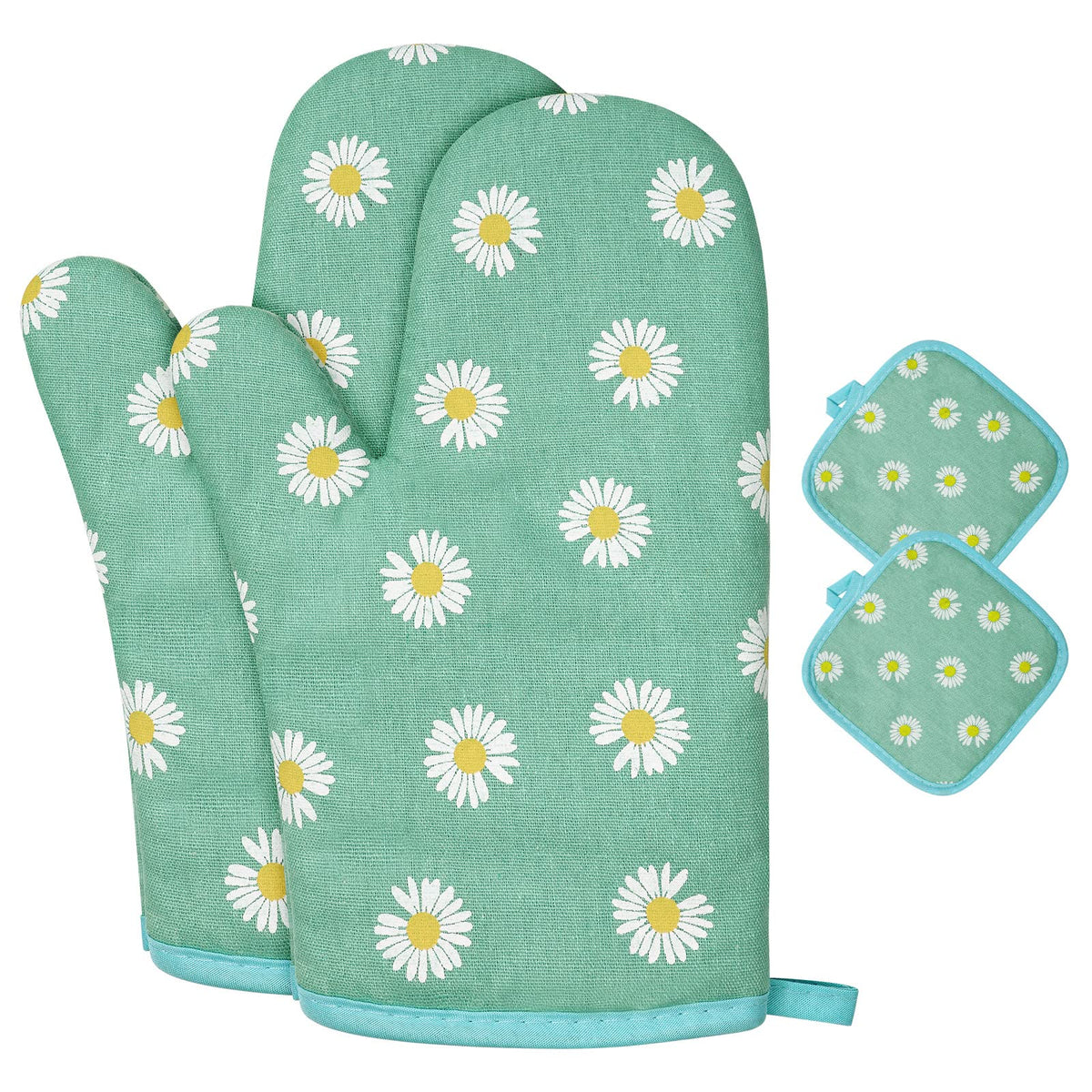 AUAUY Oven Mitts and Pot Holders 6PCS Set, 392°F Heat Resistant BBQ Gloves