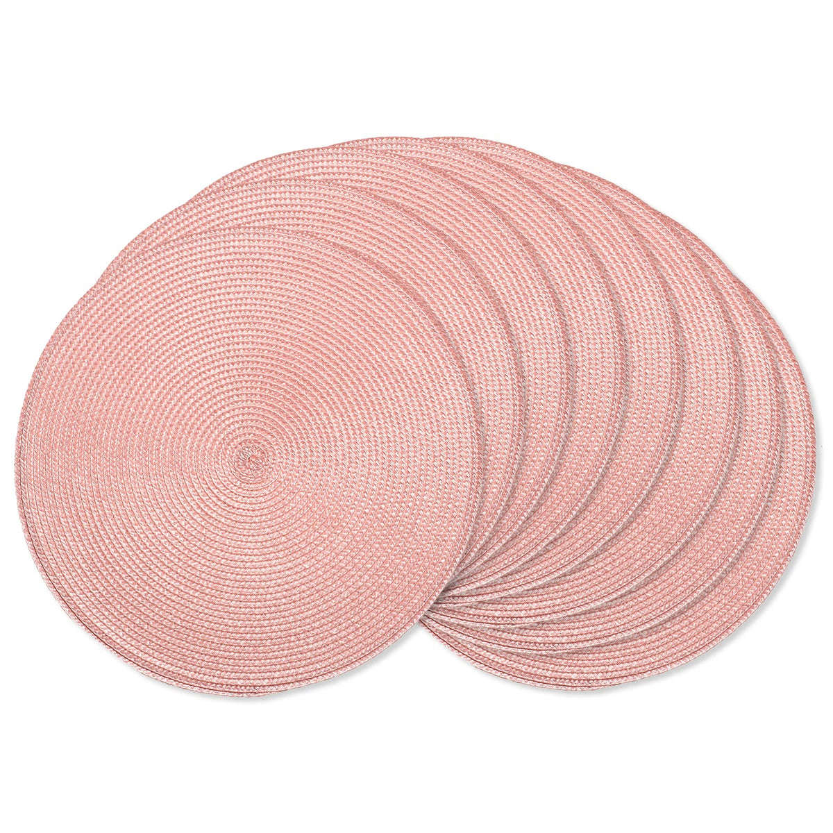 AHHFSMEI Round Placemats Set of 6 Heat Resistant Washable Non-Slip Woven Braided Table Mats for Dining Table Kitchen & Home Decor (Black)
