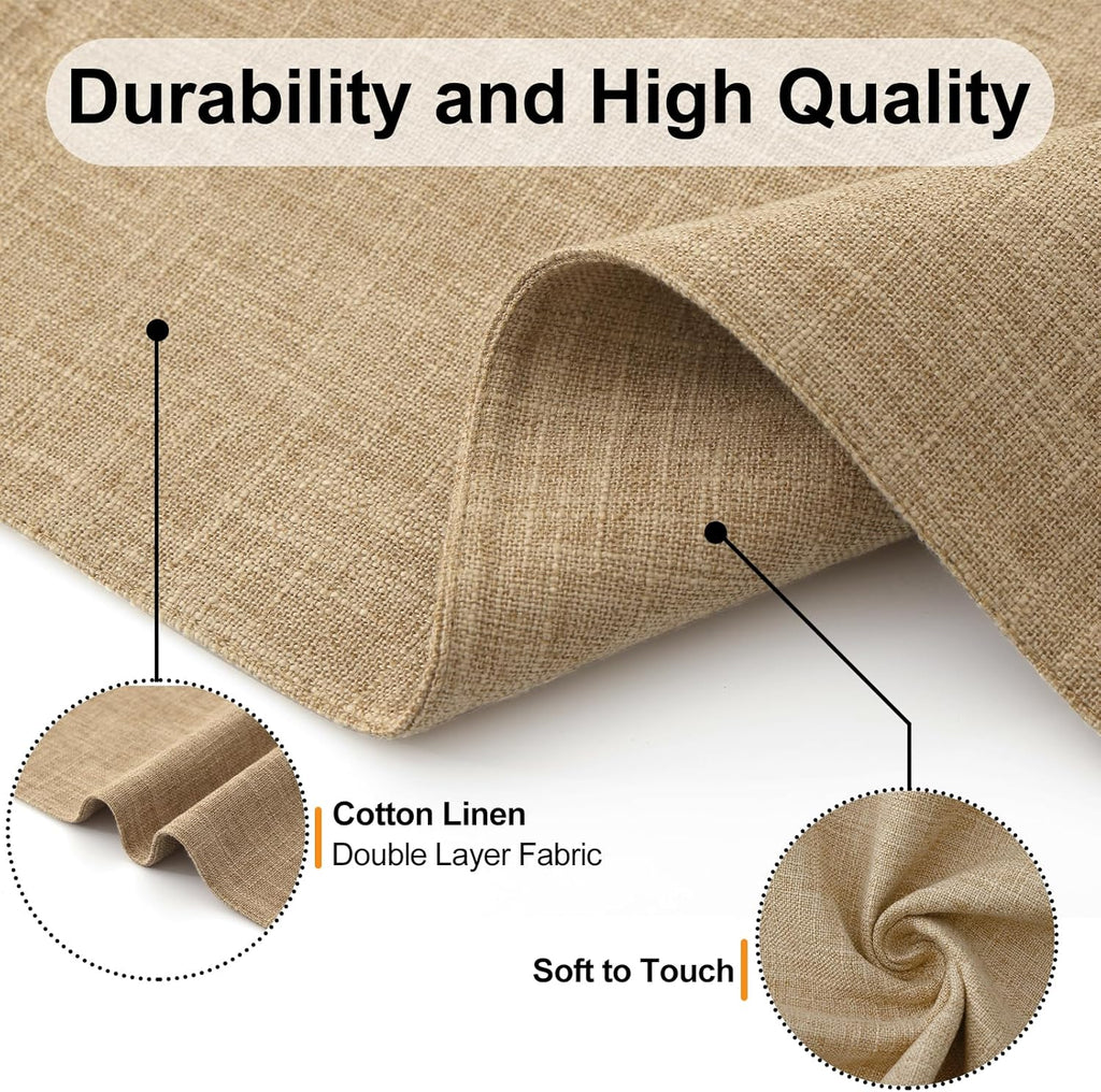 Homaxy Cloths Placemats for Dining Table Set of 6, 13" x 19", Flaxen
