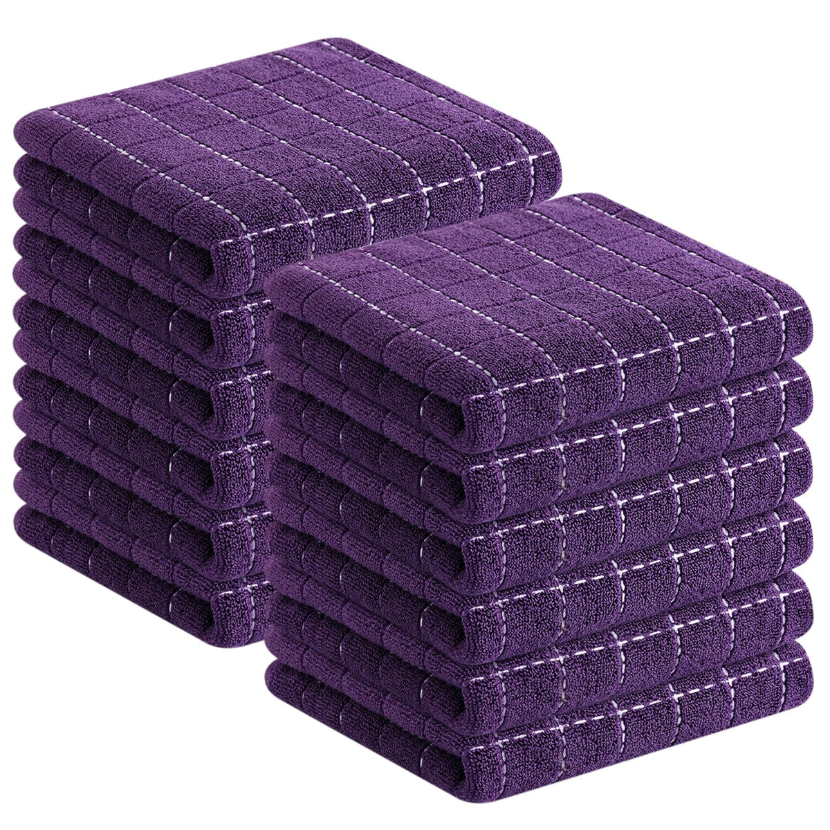 Homaxy 100% Cotton Terry Kitchen Towels, 4 Pack, Black