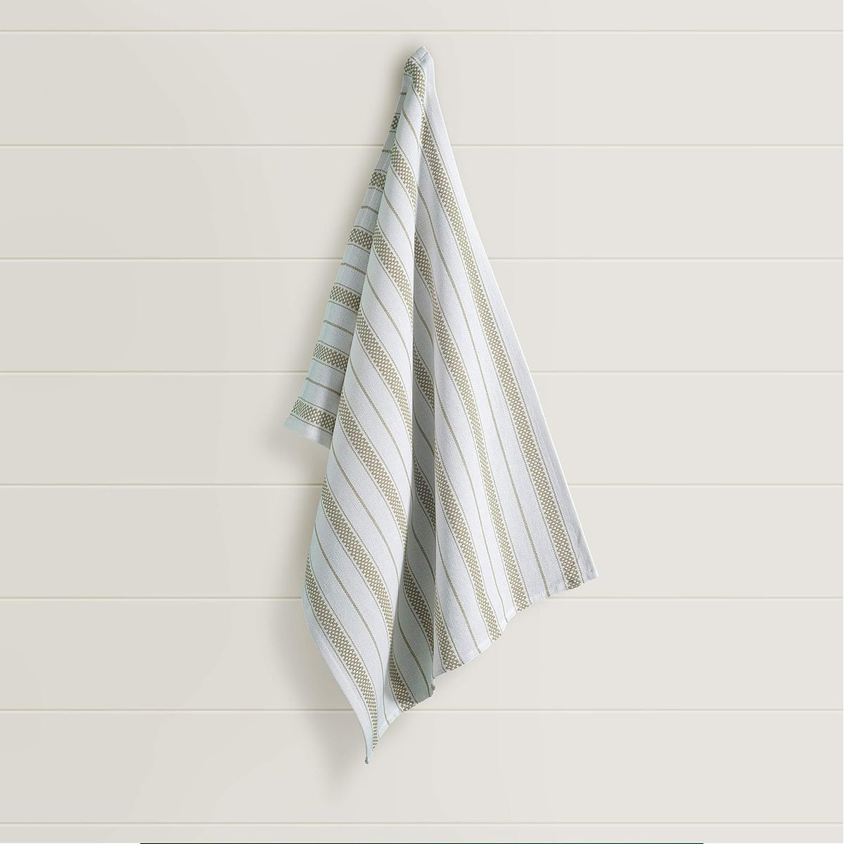 Kitchen Towels Set – Pack of 6 (20’’ x 30’’) Extra Large Premium Cotton Dish Towels for Kitchen – Chain Stripe Towels – Absorbent – 100% Cotton – with Hanging Loop – Beige