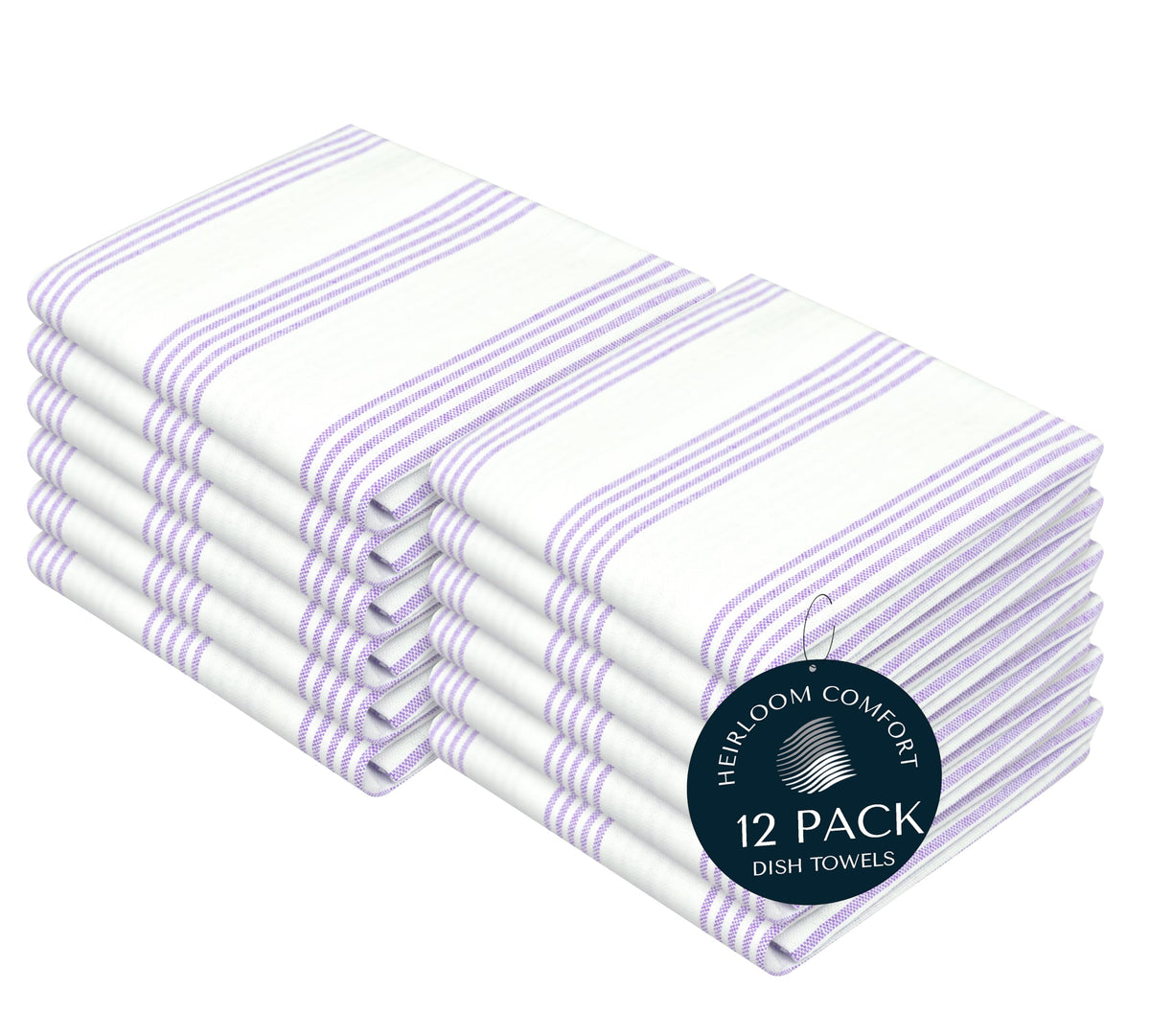 Rust Stripe Dish Towels, 5 Pack, 100% Cotton, Super Absorbent and Quick Dry, Multi Pin Striped Kitchen Towel Set, Durable Wash Cloths for Kitchen Use, Cleaning & Drying Dishes