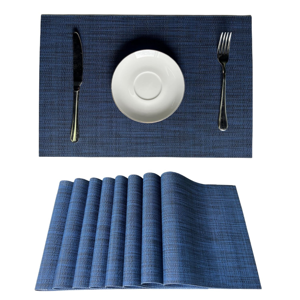 WAZAIGUR Placemats Set of 6 for Dining Table, 17.7" x 11.8", Orange