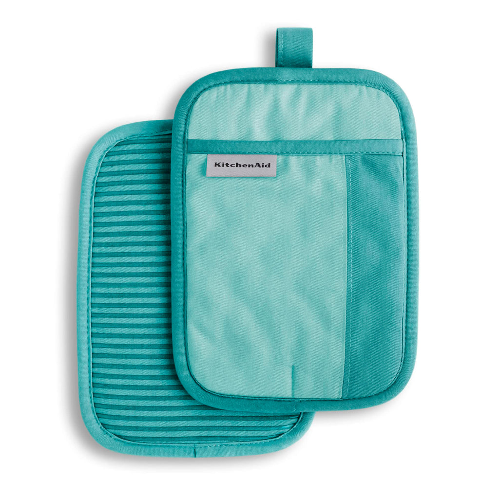 KitchenAid Beacon Two-Tone Non-Slip Pot Holder Set, Majestic Yellow, 7"x10", 2 Piece