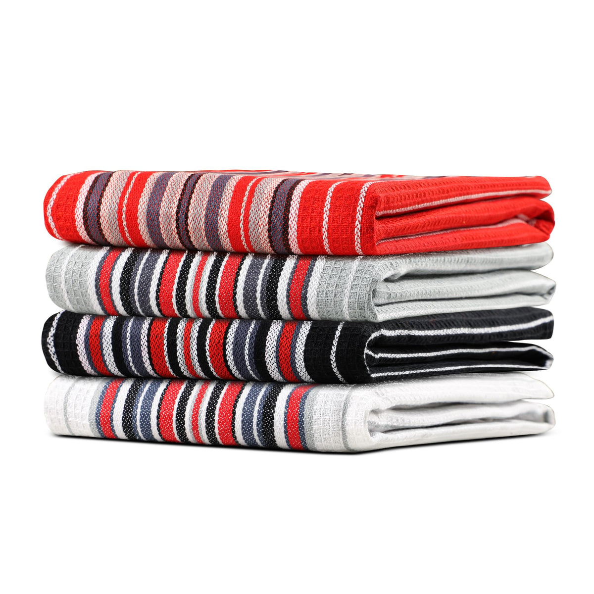 Urban Villa Kitchen Towels Cotton Dish Towels 12”x12” (Set of 8) Grey White
