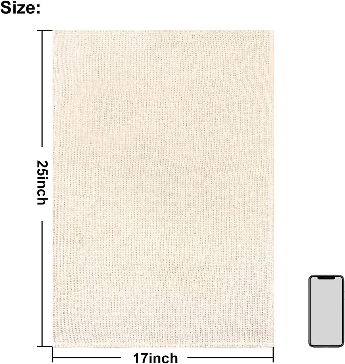 QUILTINA Dish Towels Set, 100% Cotton Waffle Weave Kitchen Towels 6 Pack, 17 x 25 Inches, Super Absorbent for Drying and Cleaning, Beige, Brown, Dark Grey