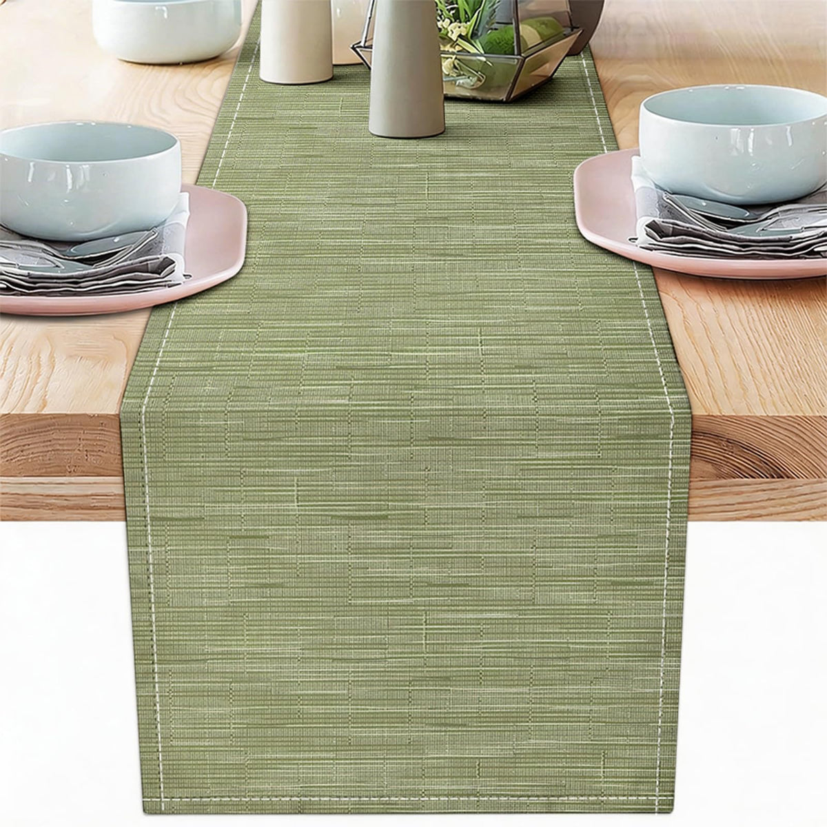 Niviy Placemats, Placemats Set of 4 Washable Place Mats, Green 12" x 18"