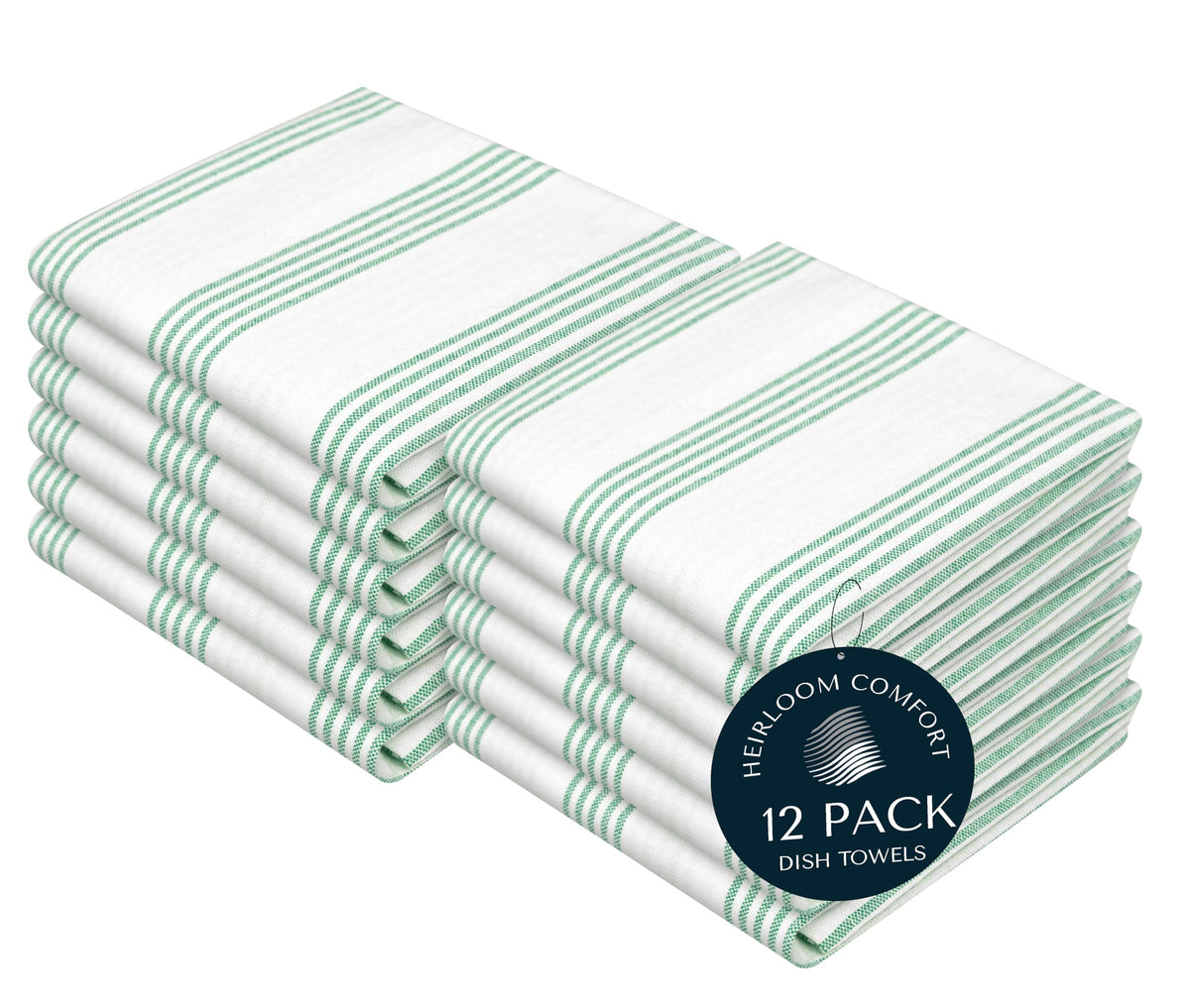Rust Stripe Dish Towels, 5 Pack, 100% Cotton, Super Absorbent and Quick Dry, Multi Pin Striped Kitchen Towel Set, Durable Wash Cloths for Kitchen Use, Cleaning & Drying Dishes