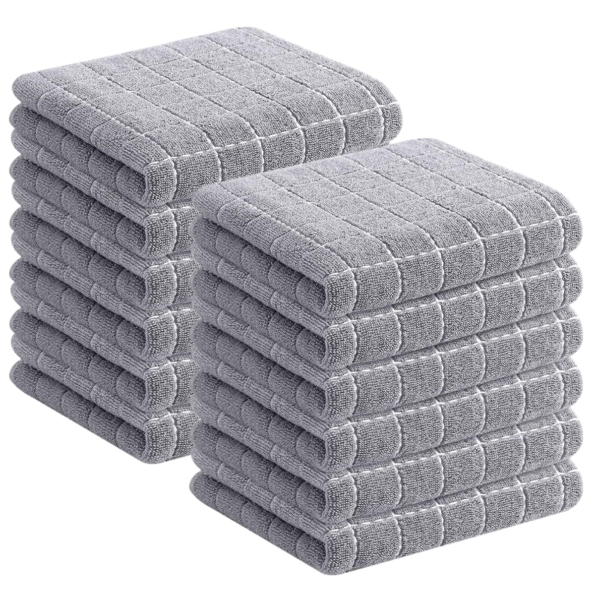 Homaxy 100% Cotton Terry Kitchen Towels, 4 Pack, Black