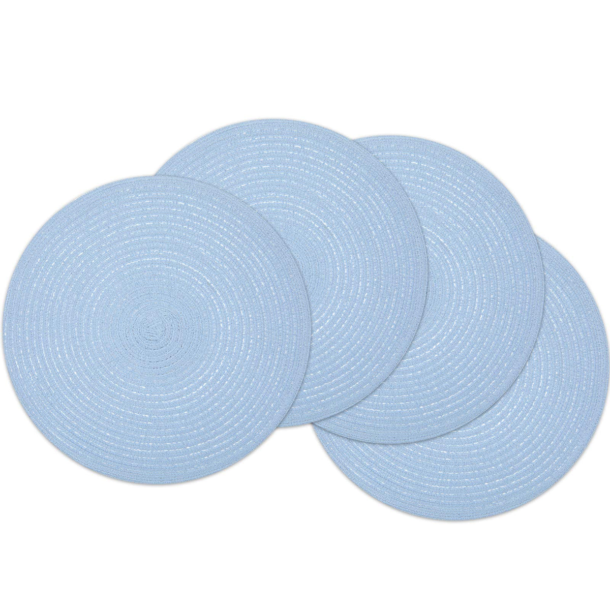 SHACOS Round Braided Placemats Set of 4 Washable Place Mats for Dining Tables 15 inch Non Slip Kitchen Table Mats (Beige, 4)