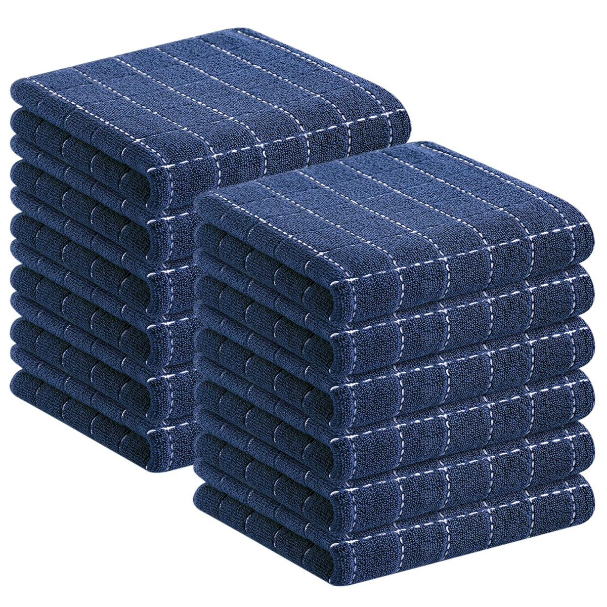 Homaxy 100% Cotton Terry Kitchen Towels, 4 Pack, Black