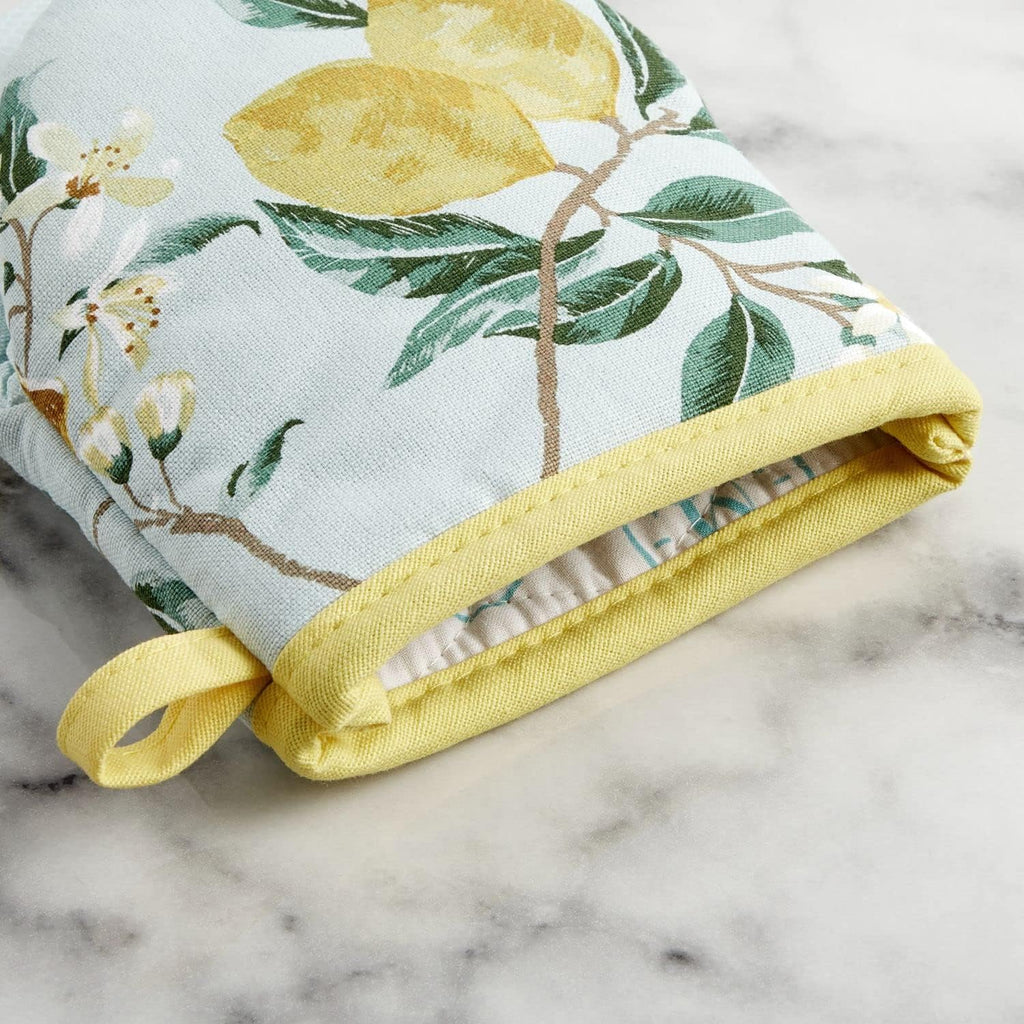 Martha Stewart Lemon Whimsy Mini Oven Mitt 2-Pack Set, Yellow, 5.5"X8"