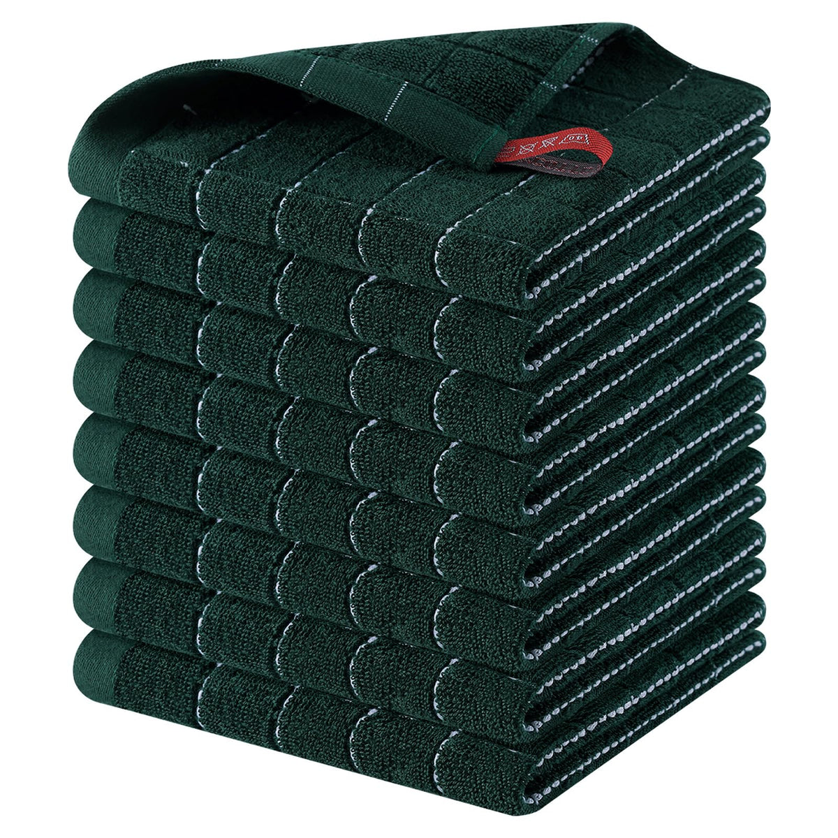 Homaxy 100% Cotton Terry Kitchen Towels, 4 Pack, Black