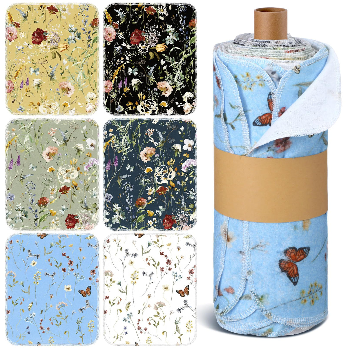 36 Pack Reusable Kitchen Cloths Cotton Towels, Hydrangea