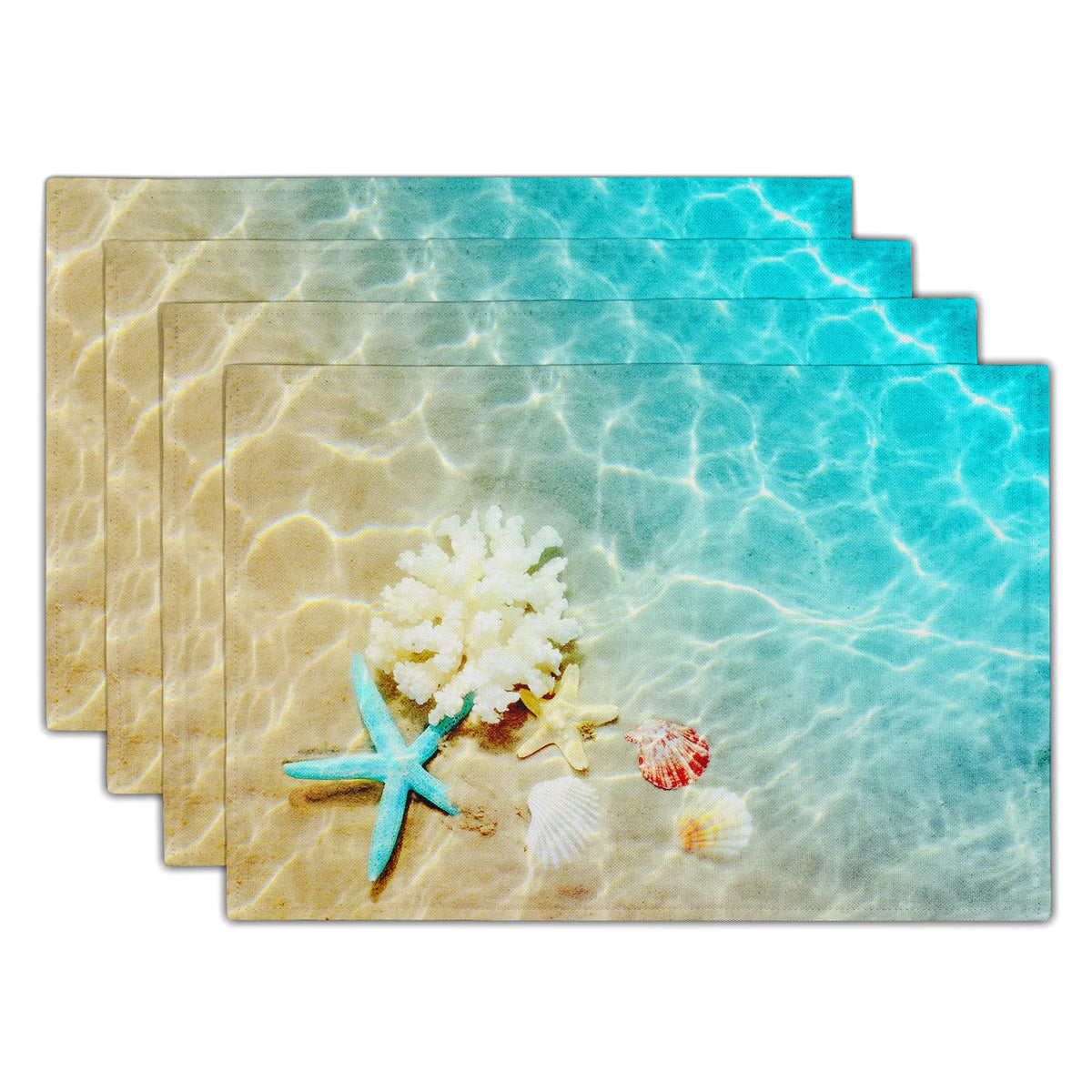 Giwawa Boho Ethnic Placemats Set of 4 Vintage Orange Brown Retro Flower Decorative Linen Table Place Mats 12"x18" Rustic Country Style Floral Place Mats Heat Resistance for Kitchen Dining Farmhouse