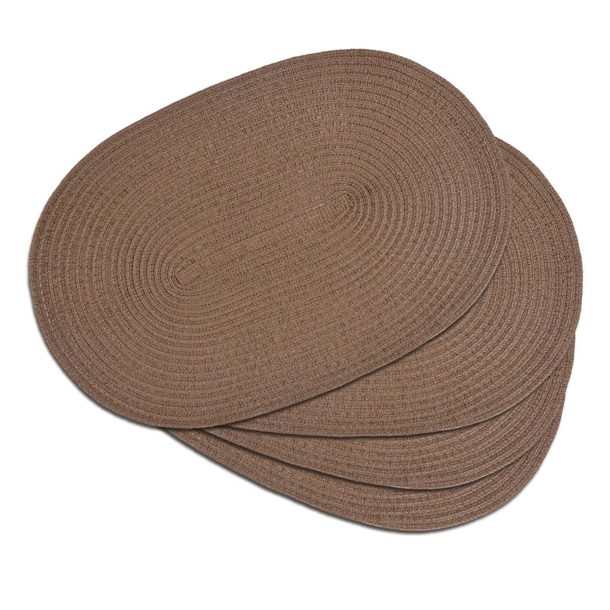 Placemats Set of 6, Woven Oval Braided Dining Table Mats(Brown)