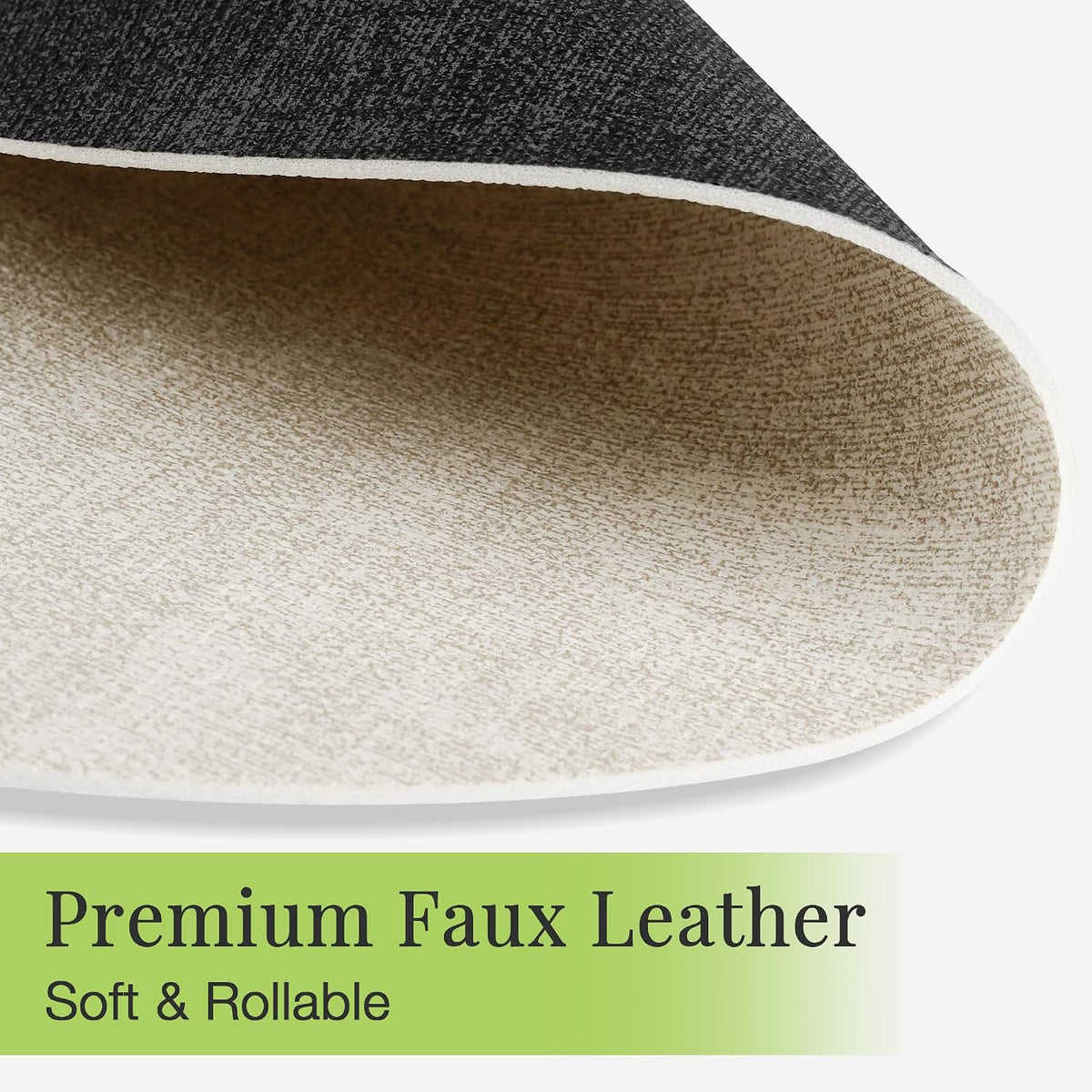 Fyvva Placemats Set of 4, 13" Round Reversible Faux Leather with Coasters