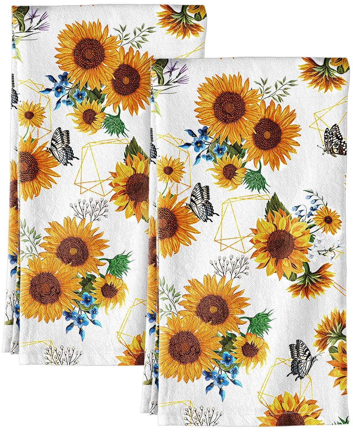Miss Adola 150GSM Flour Sack Kitchen Towels Set of 2, Vintage Flower
