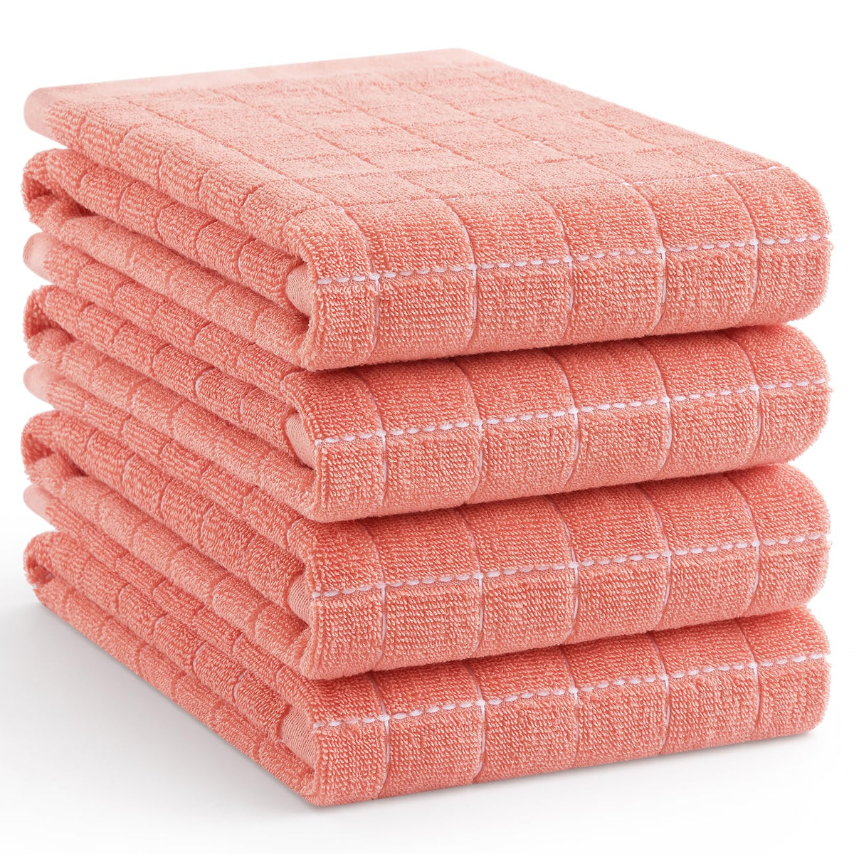 Homaxy 100% Cotton Terry Kitchen Towels, 4 Pack, Black