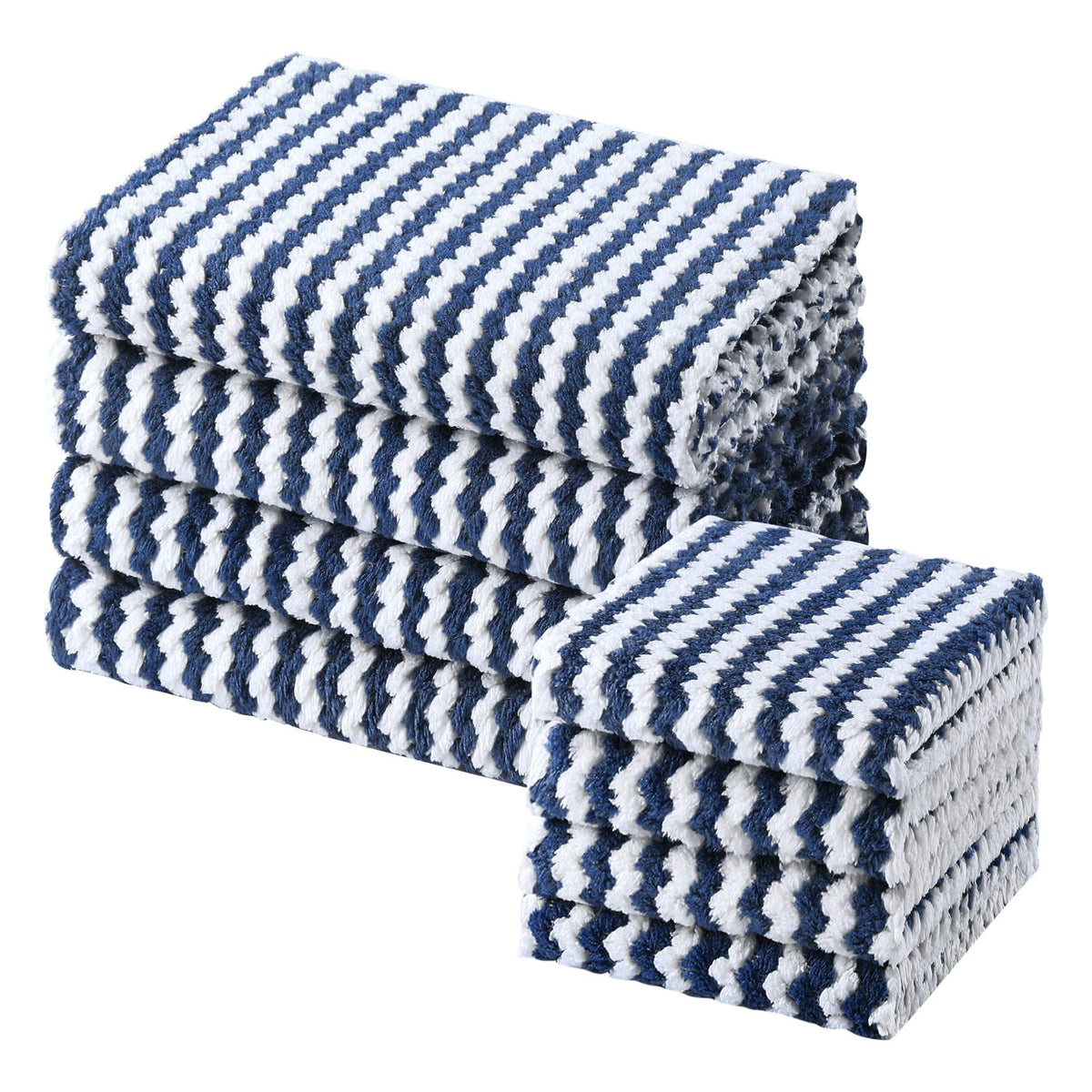 Homaxy 12 Pack Coral Velvet Dish Cloths, 10 x 10 inches, Dark Grey