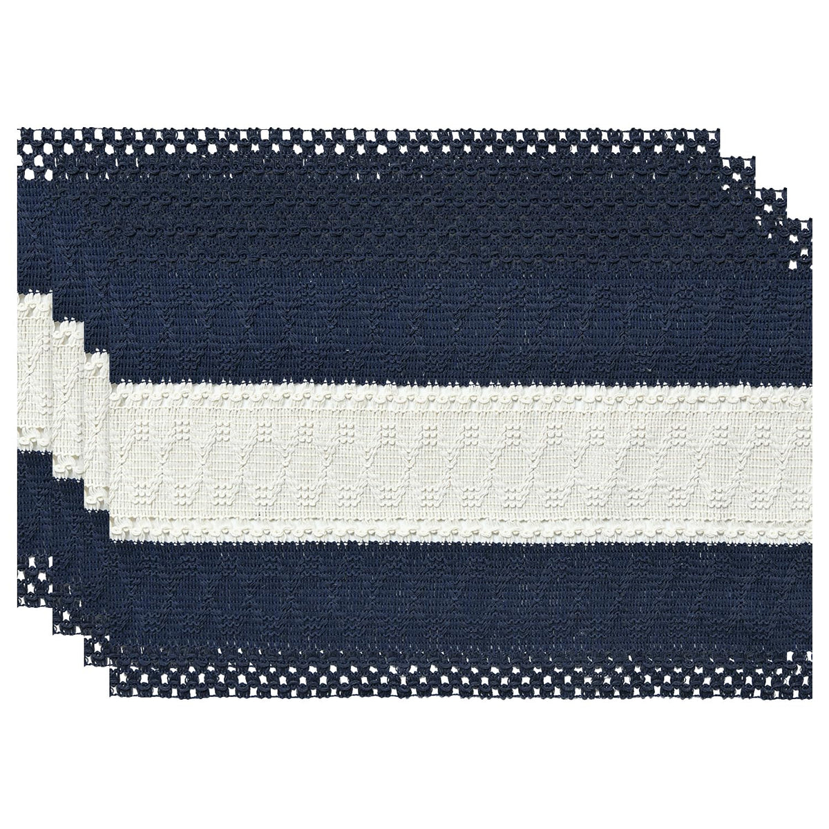 Artoid Mode Dark Blue Rustic Farmhouse Placemats Set of 4-12x18 Inch