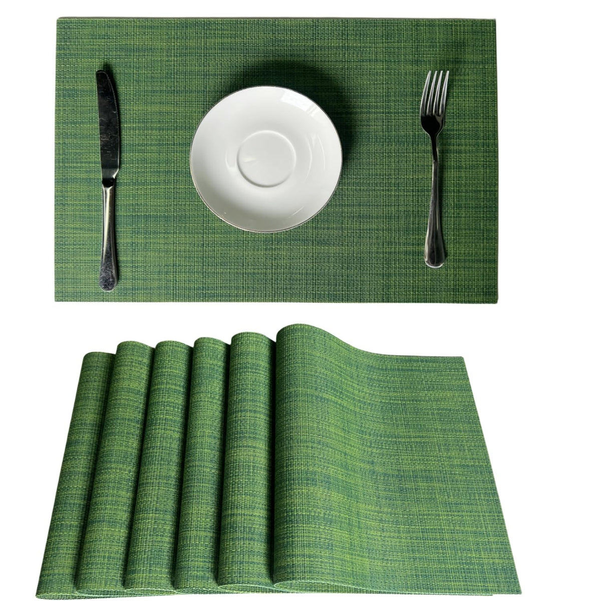 WAZAIGUR Placemats Set of 6 for Dining Table, 17.7" x 11.8", Orange