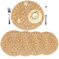 Round Woven Placemats, Natural, 35cm, Set of 2