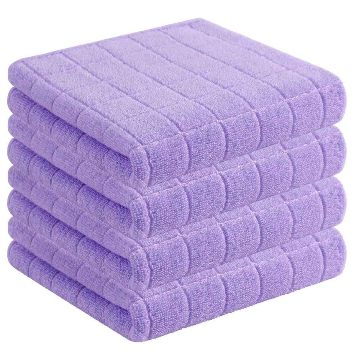 Homaxy 100% Cotton Terry Kitchen Towels, 4 Pack, Black