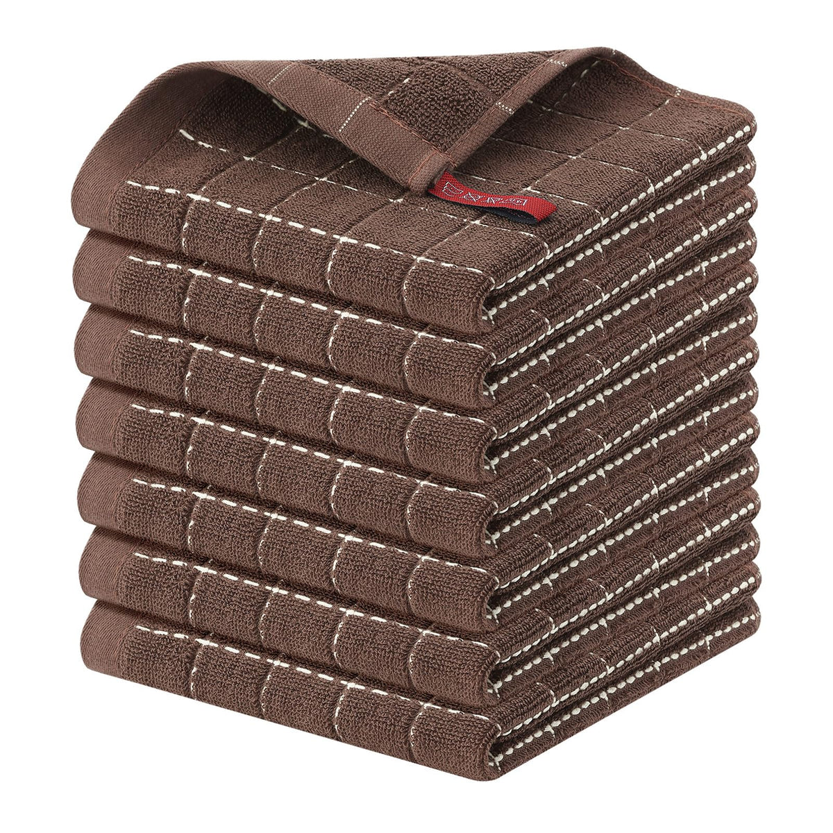 Homaxy 100% Cotton Terry Kitchen Towels, 2 Pack, Black