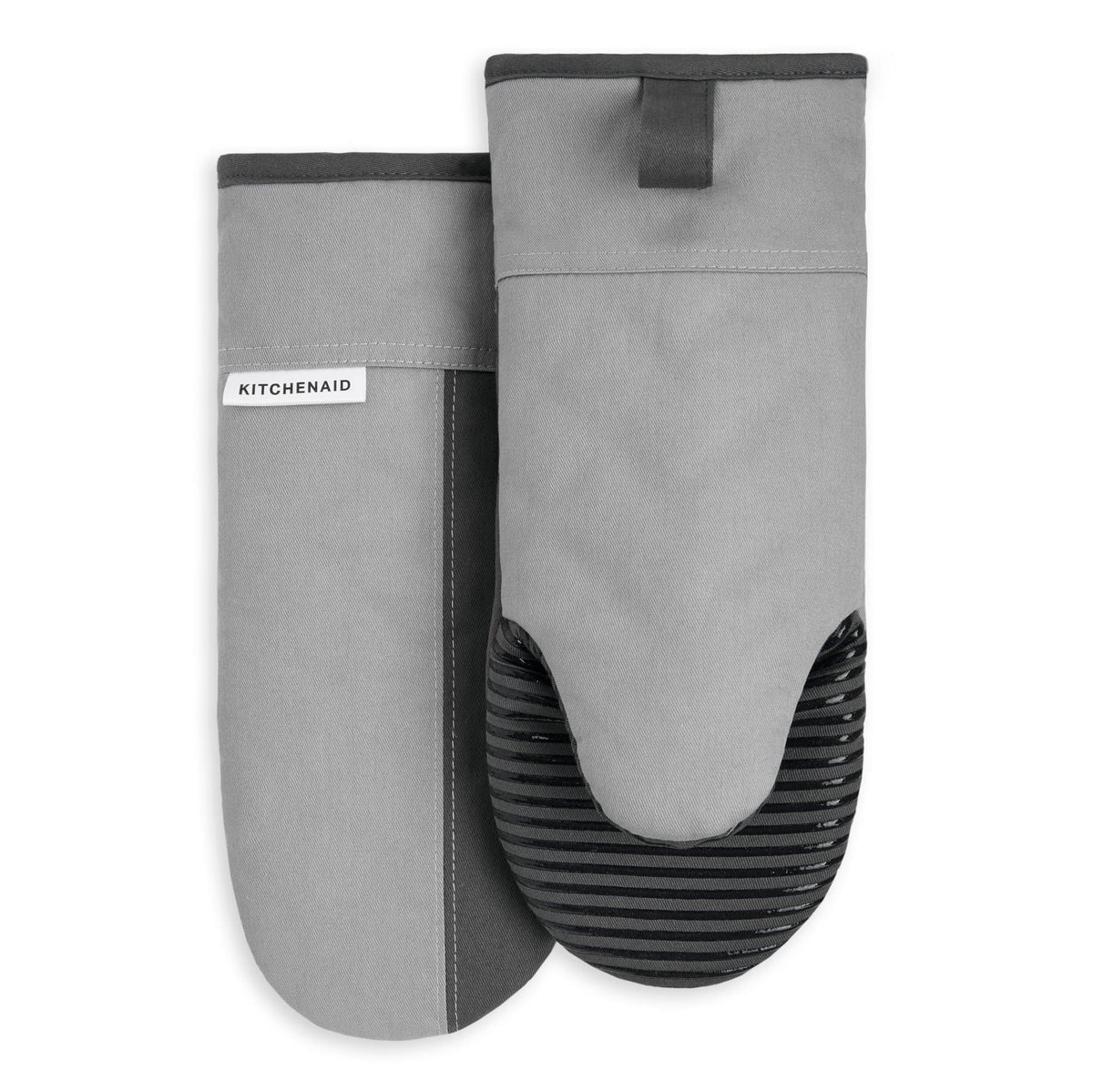 KitchenAid Beacon Two-Tone Non-Slip Oven Mitt Set, Milkshake Tan/Beige, 5.75"x13", 2 Piece