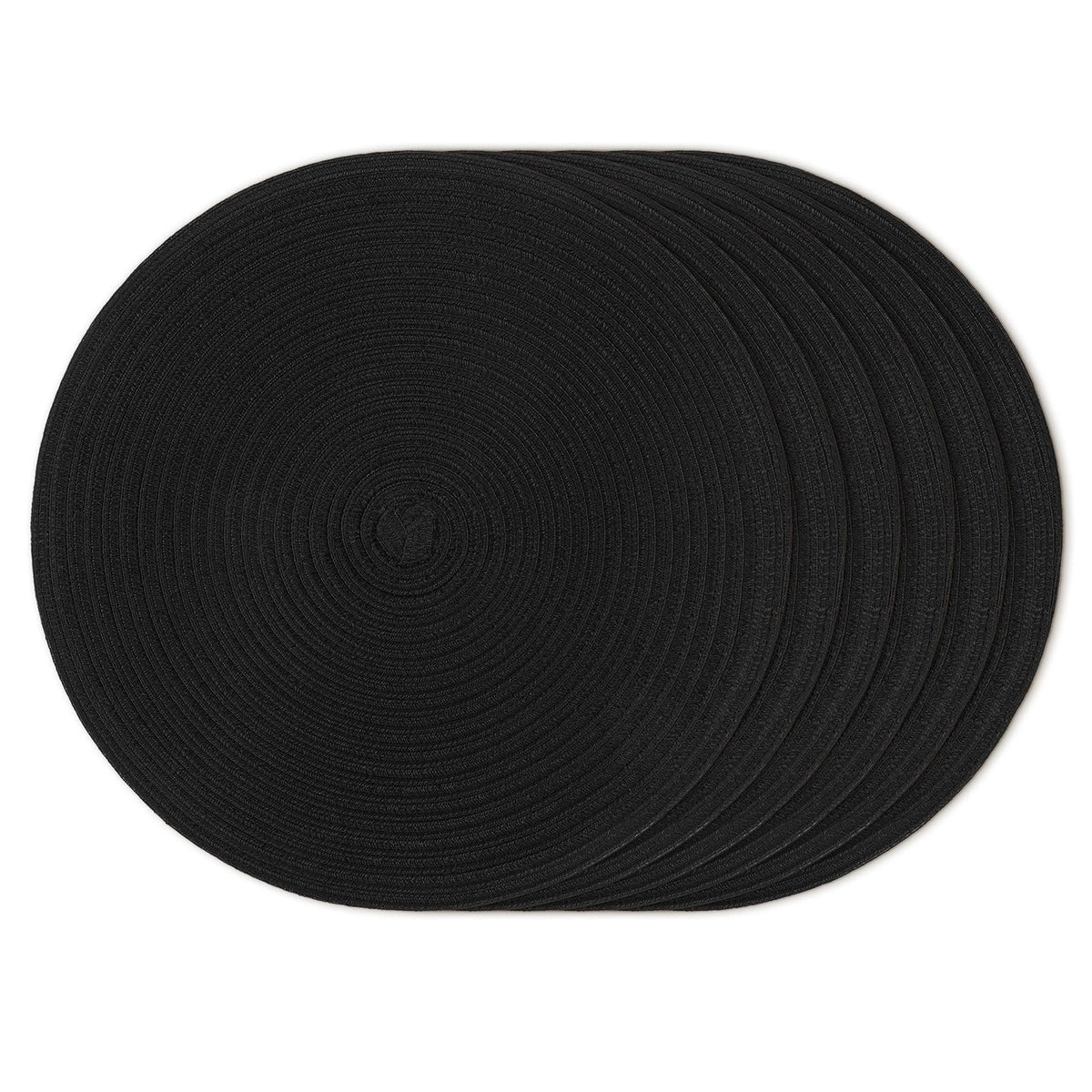 Topotdor Round Placemats Set of 6,Washable Woven Table Mats,Pink