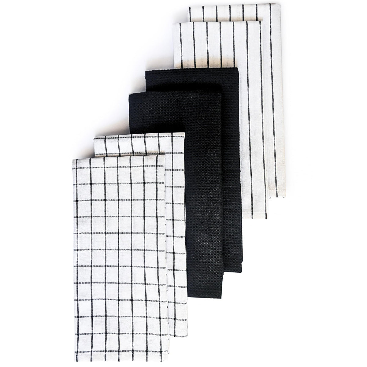Cotton Dish Towels For Kitchen Drying - Highly Absorbent Wide Beige Striped Plaid Tea Towels - 18"X28" Set Of 6 Farmhouse Linen Dishtowels In Bulk - Pano De Prato Para Cozinha - T Towles Towls