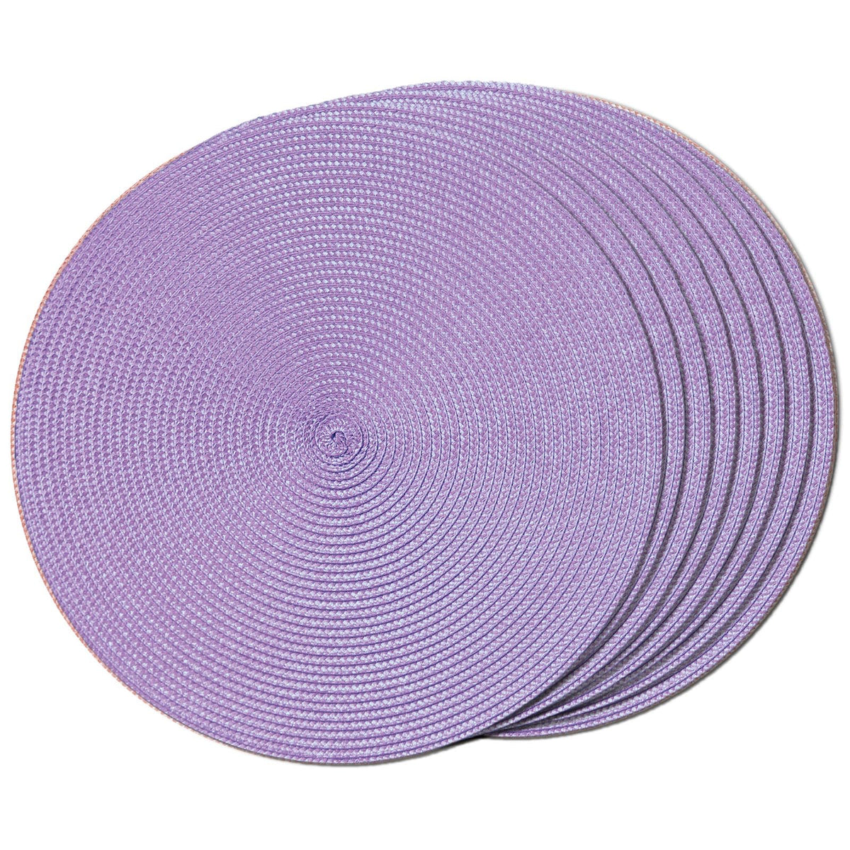 FunWheat Round Braided Placemats Set of 6 Table Mats for Dining Tables Woven Washable Non-Slip Place mats 15 in(Blue, 6pcs)