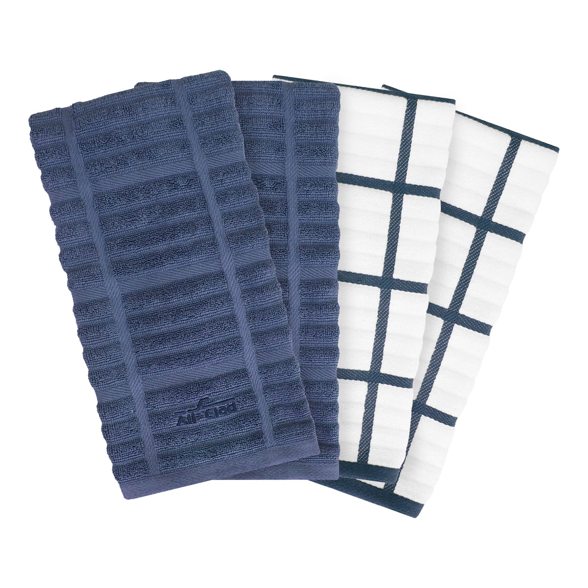 All-Clad Checked Kitchen Towel: Highly Absorbent, Super Soft Long Lasting - 100% Cotton, 17"x30" Tea Towel for Cleaning & Drying Dishes, Pans, Glassware, or Countertops, (1-Pack), Rainfall