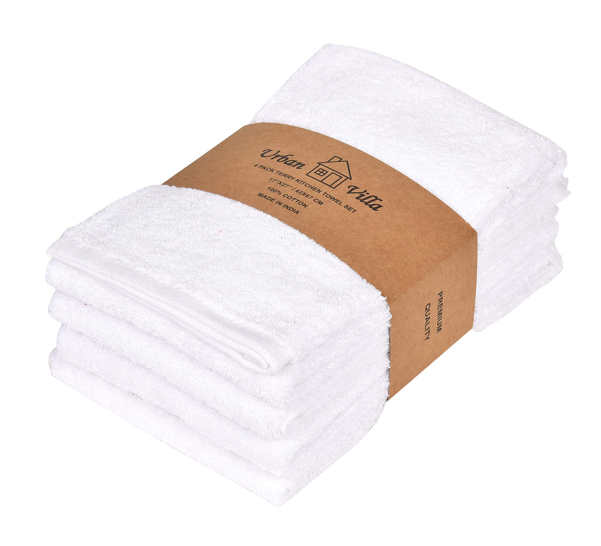 Urban Villa Kitchen Towels Cotton Dish Towels 12”x12” (Set of 8) Grey White