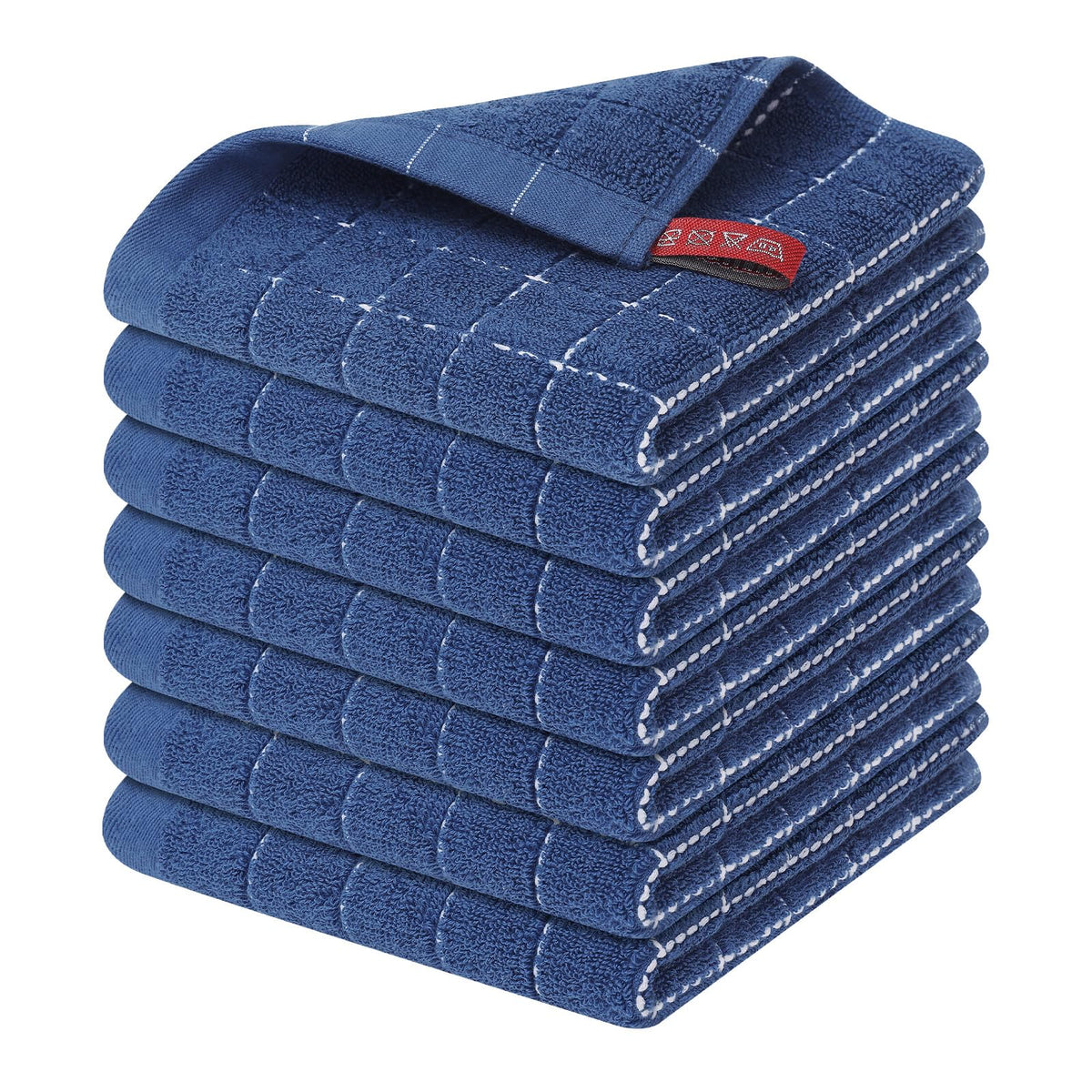 Homaxy 100% Cotton Terry Kitchen Towels, 2 Pack, Black