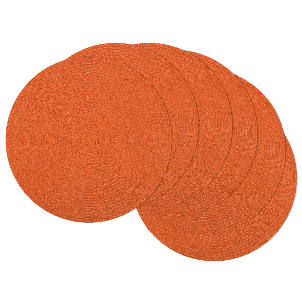 SHACOS Round Braided Placemats Set of 4 Washable Place Mats for Dining Tables 15 inch Non Slip Kitchen Table Mats (Beige, 4)