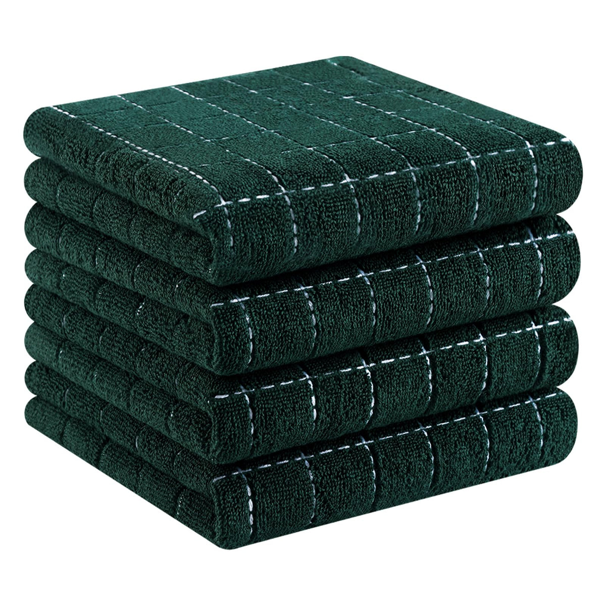 Homaxy 100% Cotton Terry Kitchen Towels, 4 Pack, Black