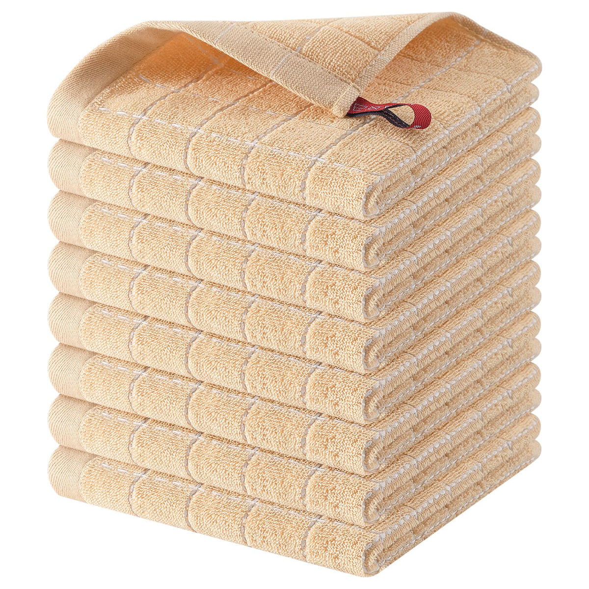 Homaxy 100% Cotton Terry Kitchen Towels, 4 Pack, Black