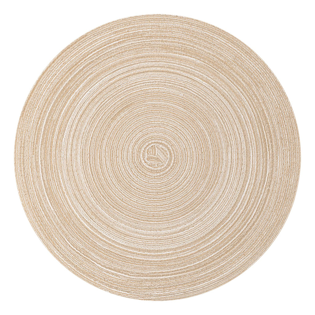 Topotdor Round Placemats Set of 6,Washable Woven Table Mats,Pink