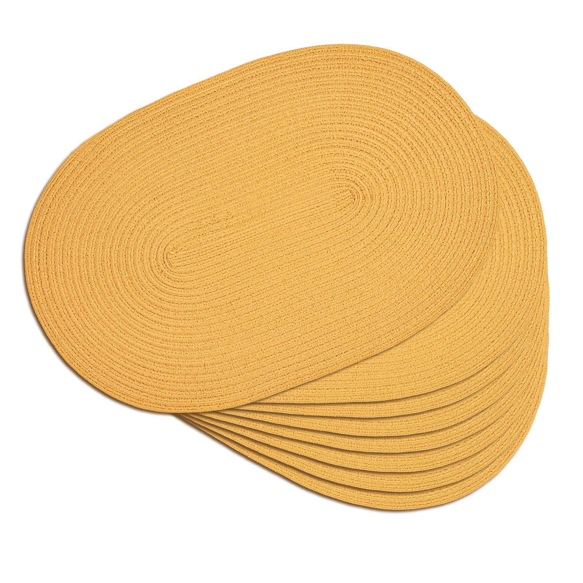 Placemats Set of 6, Woven Oval Braided Dining Table Mats(Brown)