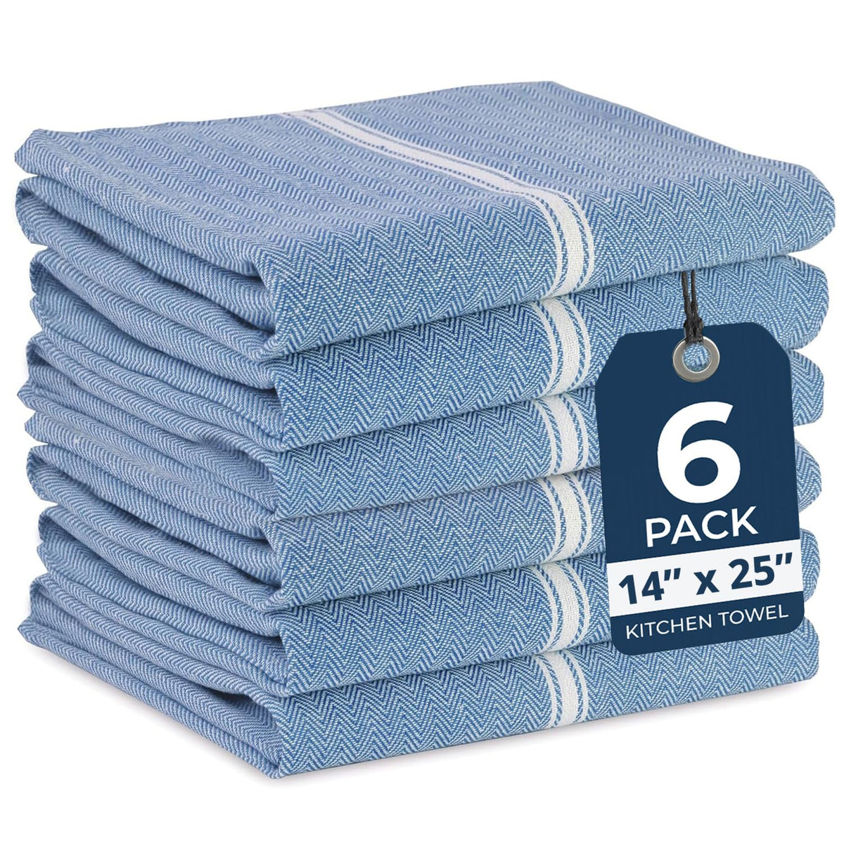 LANE LINEN Dish Towels for Kitchen 100% Cotton Absorbent Lint-Free 6 Pack