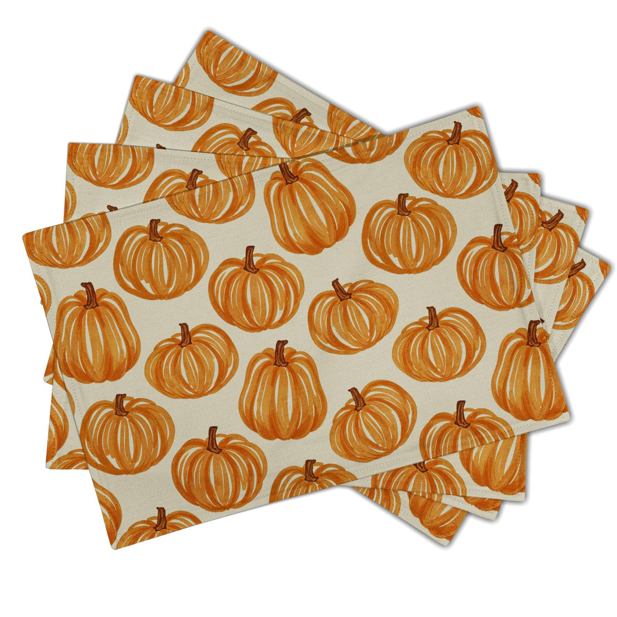 Fall Plaid Placemats Set of 4 Orange Navy Blue Buffalo Plaid Thanksgiving Themed Table Mats Farmhouse Place Mats Washable Linen Placemat for Party Kitchen Dining Decor 12x18 Inch