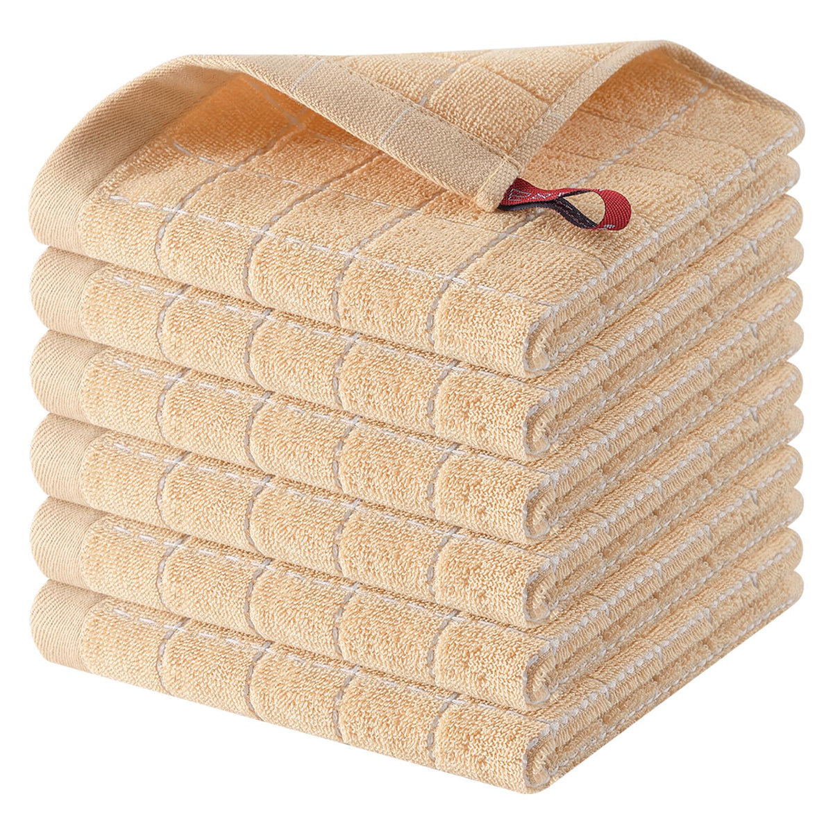 Homaxy 100% Cotton Terry Kitchen Towels, 4 Pack, Black