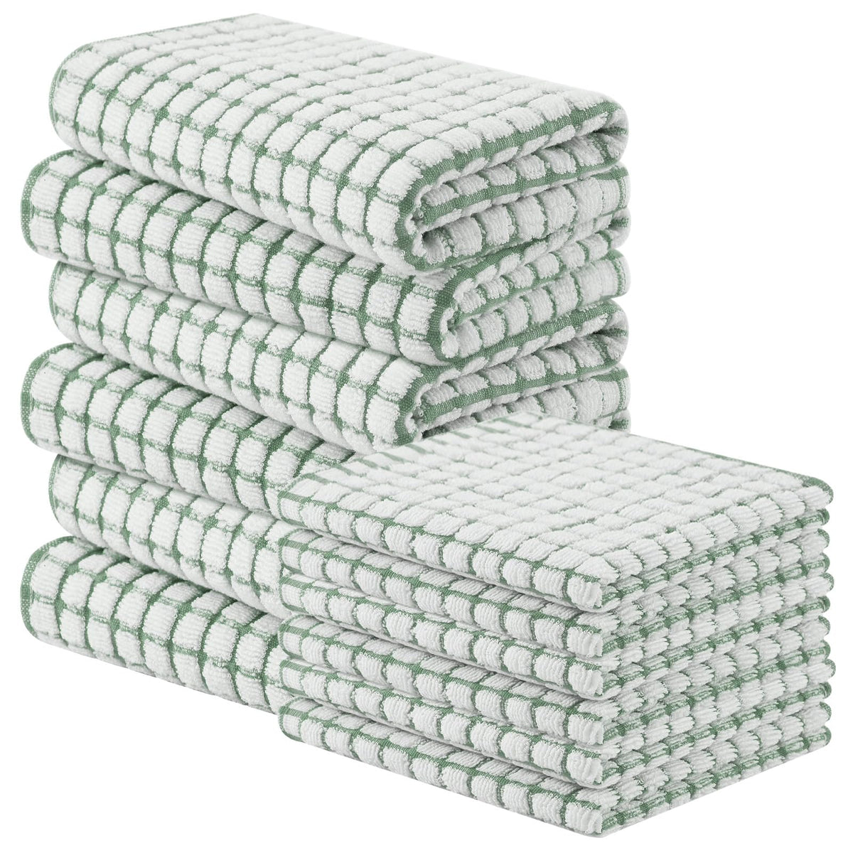 Homaxy Cotton Terry Kitchen Towels and Dishcloths Set of 8, Mixed Color