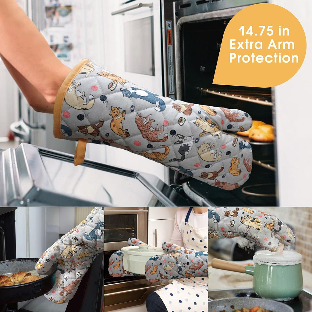 Oven Mitts Cotton Fashion Cute Cat Design 1pair