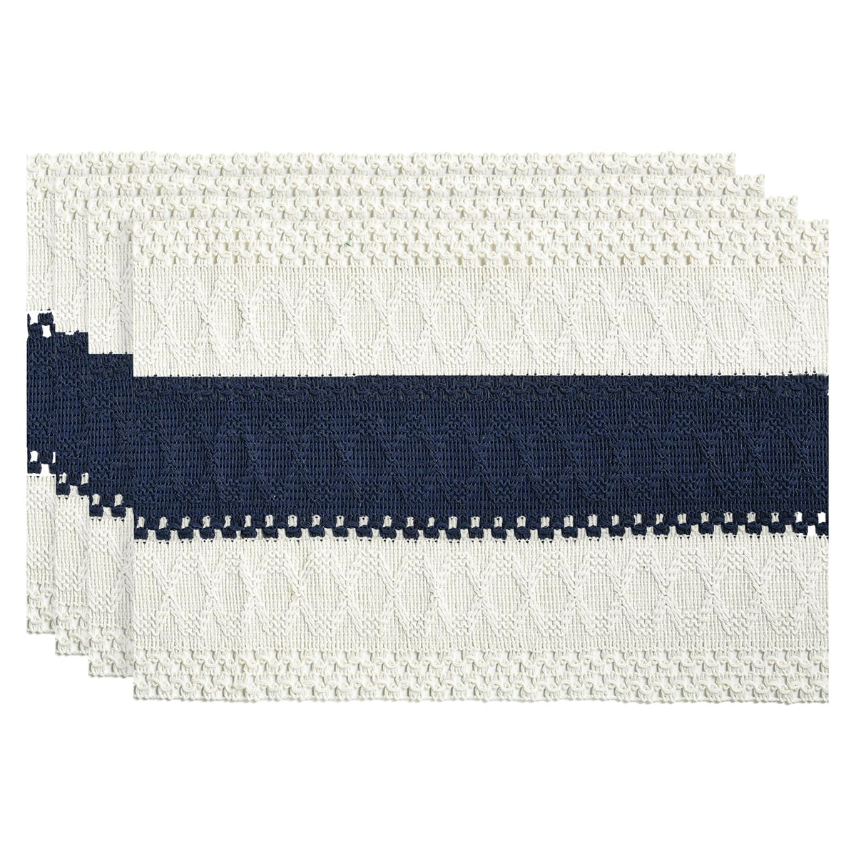 Artoid Mode Dark Blue Rustic Farmhouse Placemats Set of 4-12x18 Inch