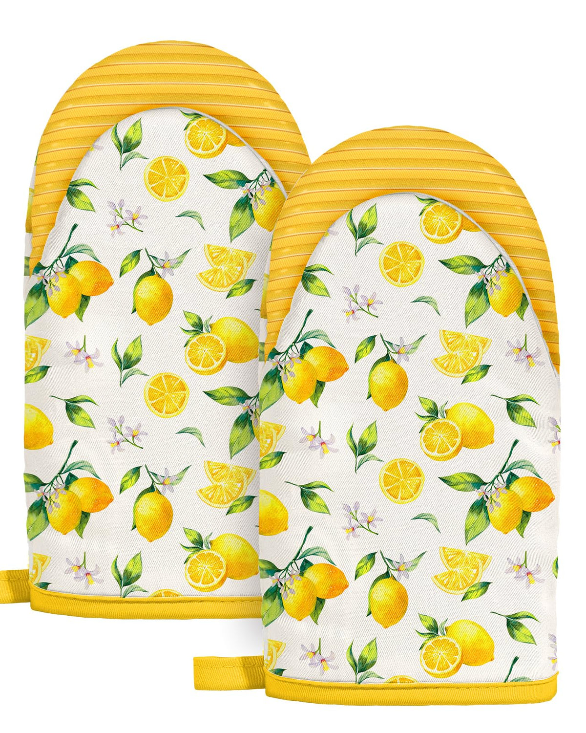 Slohif Vintage Floral Mini Oven Mitts Set – Beige Extended Short Heat Resistant Kitchen Gloves for Women, 100% Cotton Oven Mitts with Silicone Grips, Non-Slip and Thick Durable for Cooking & Baking