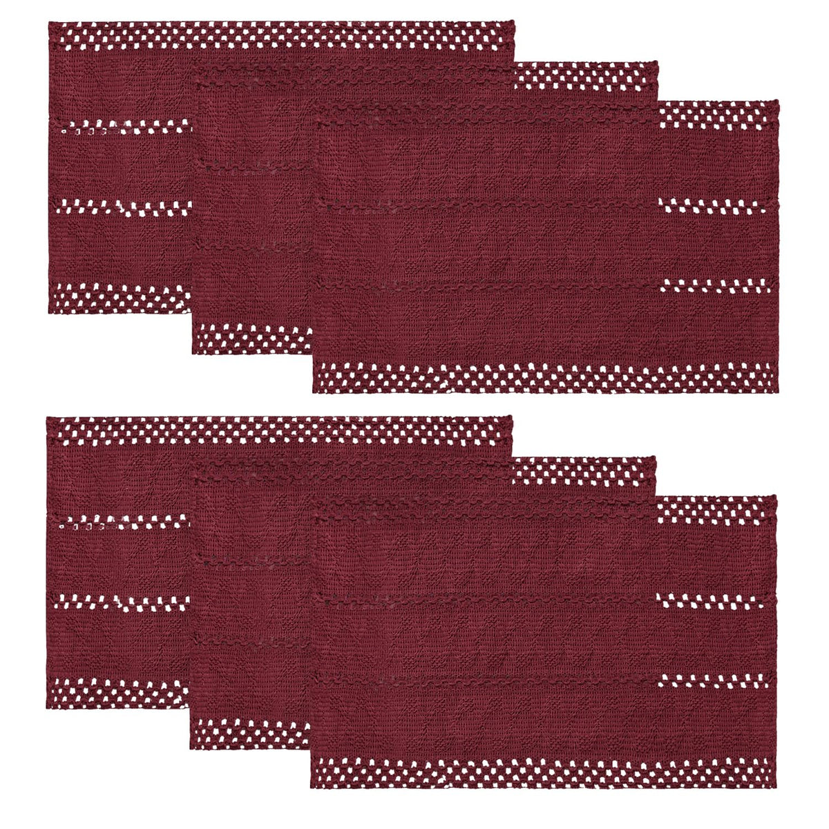 Artoid Mode Black Woven Rustic Hollow Placemats Set of 4-12x18 Inch