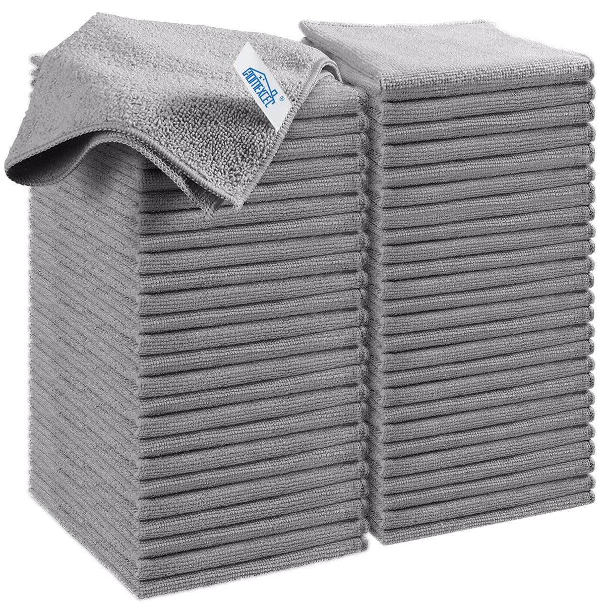 HOMEXCEL Microfiber Cleaning Cloth, Kitchen Towels 12 Pack, Lint Free, Scratch-Free, Highly Absorbent, Reusable Dish Towels for Kitchen and Household